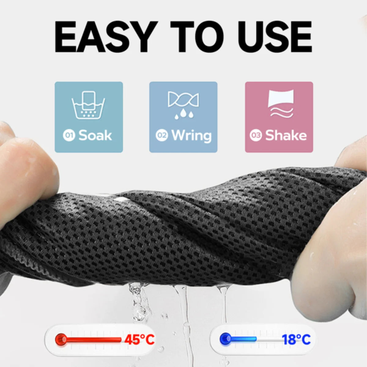 4-Pack Superfiber Ice Cooling Towels - Soft, Breathable for Sports, Yoga, Gym & Outdoors (Weekend Shipping Not Available)