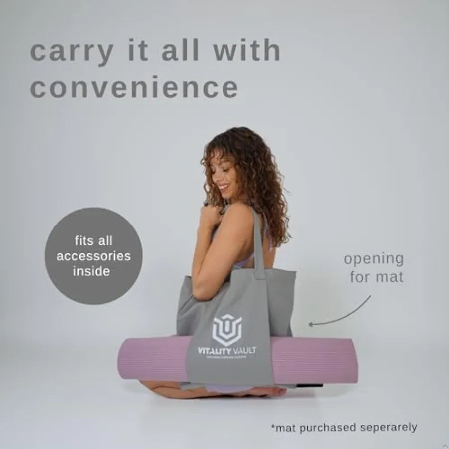 Pilates Pro Power Pack - 2.2lb Hand Weights Ankle Wrist Weights Resistance Bands Pilates Ball Canvas Tote Bag - Black - Home Gy