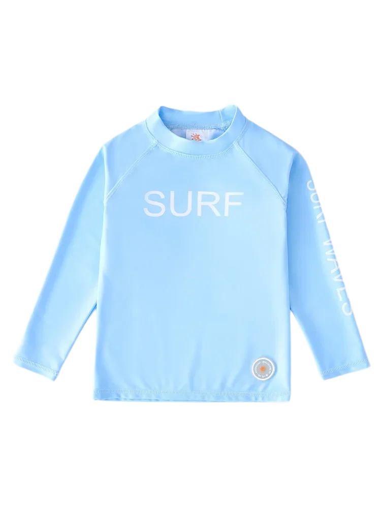 T Shirt for Swimming Children's Swimwear UPF50 UV Protection Beach Bathing Suit Kid Boy Girl Long Sleeve Swimsuit Top Rash Guard