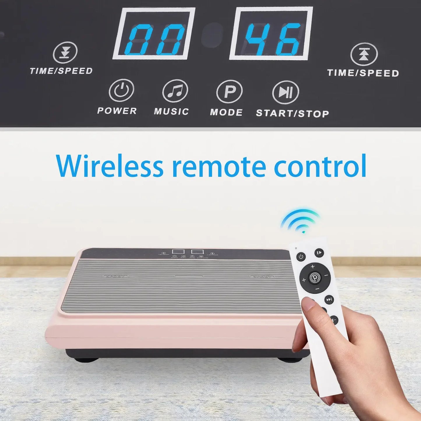 200W Pink Whole Body Vibration Plate – Vibration Platform with Bluetooth Speaker