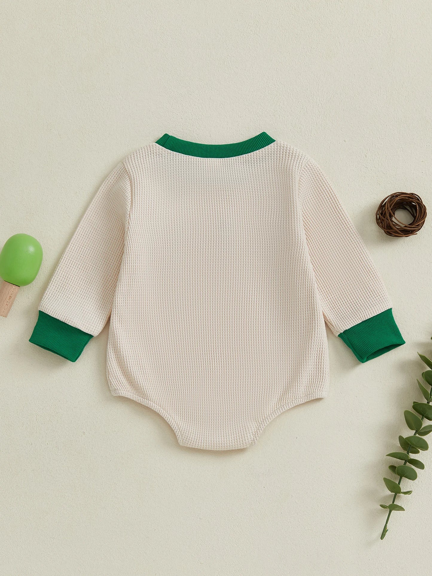 Infant Jumpsuit Adorable Long Sleeve Crew Neck Embroidered