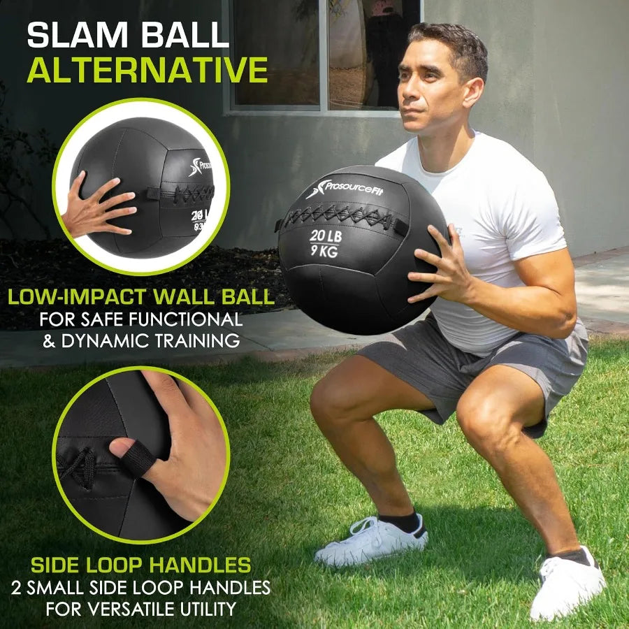 Soft Medicine Balls Wall Balls and Full Body Dynamic Exercises. Black 20 LB