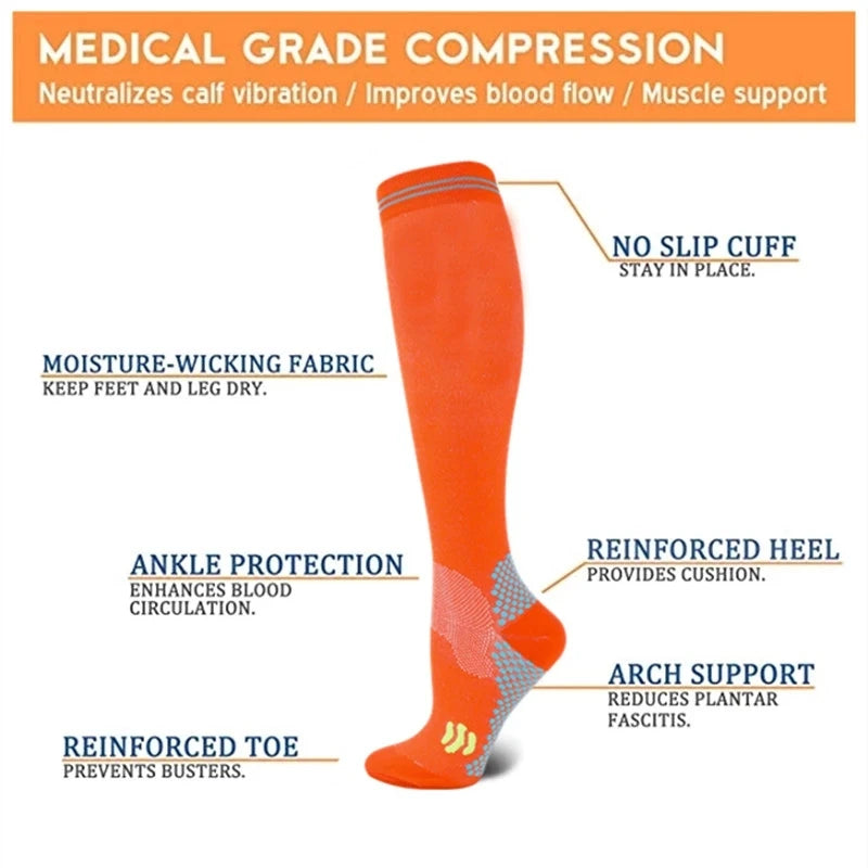Compression Socks 20-30 Mmhg Medical Nursing Stockings Best For Flight Travel Maternity Pregnancy Edema Diabetes Varicose Veins