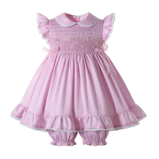 Smocked baby girl dress 100% Cotton