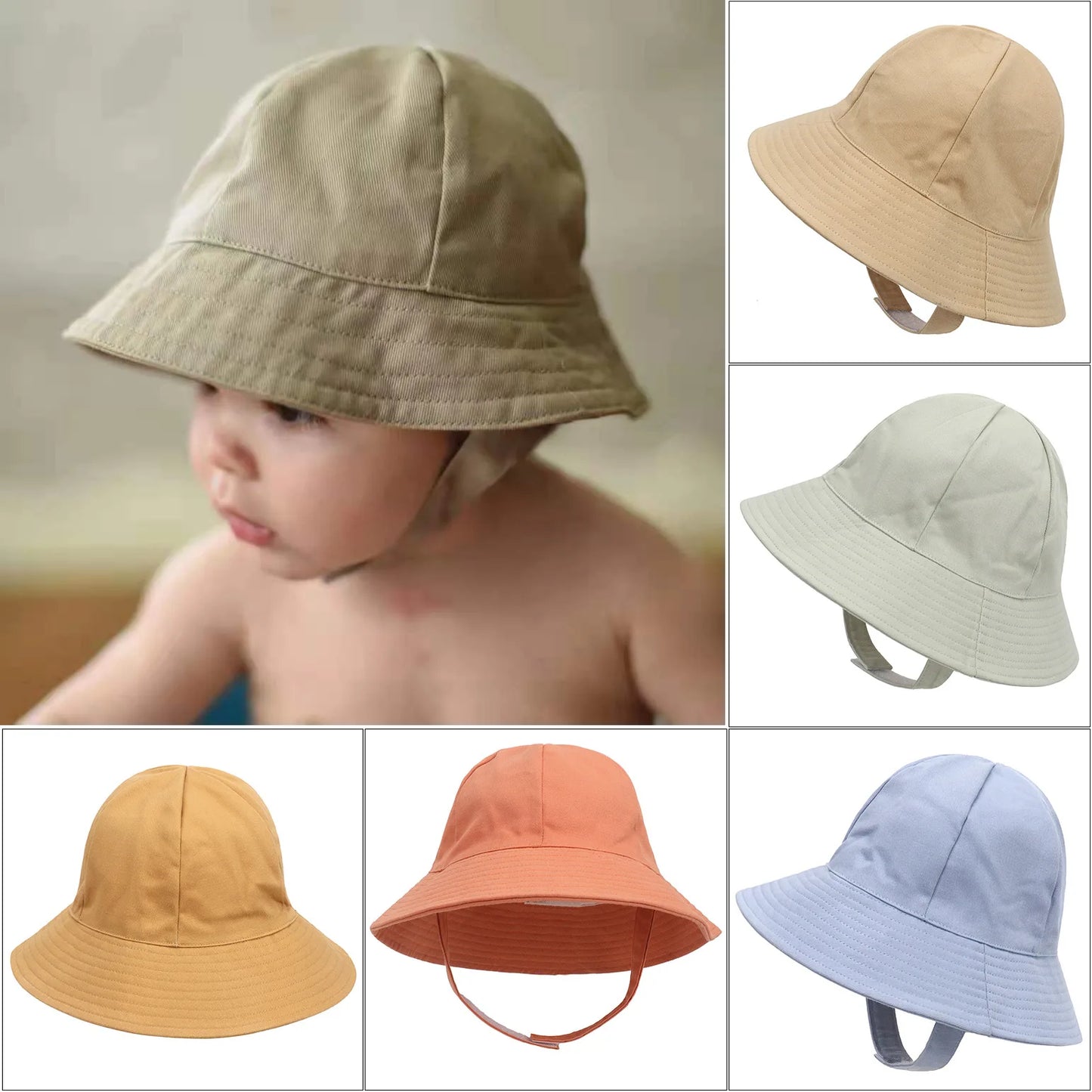 Summer Panama  lovely Baby Girls Hat Boys Fisherman's Cap Solid Beach Baby Sun Hat Outdoor UV Bucket Hat for Kids Toddler Visor