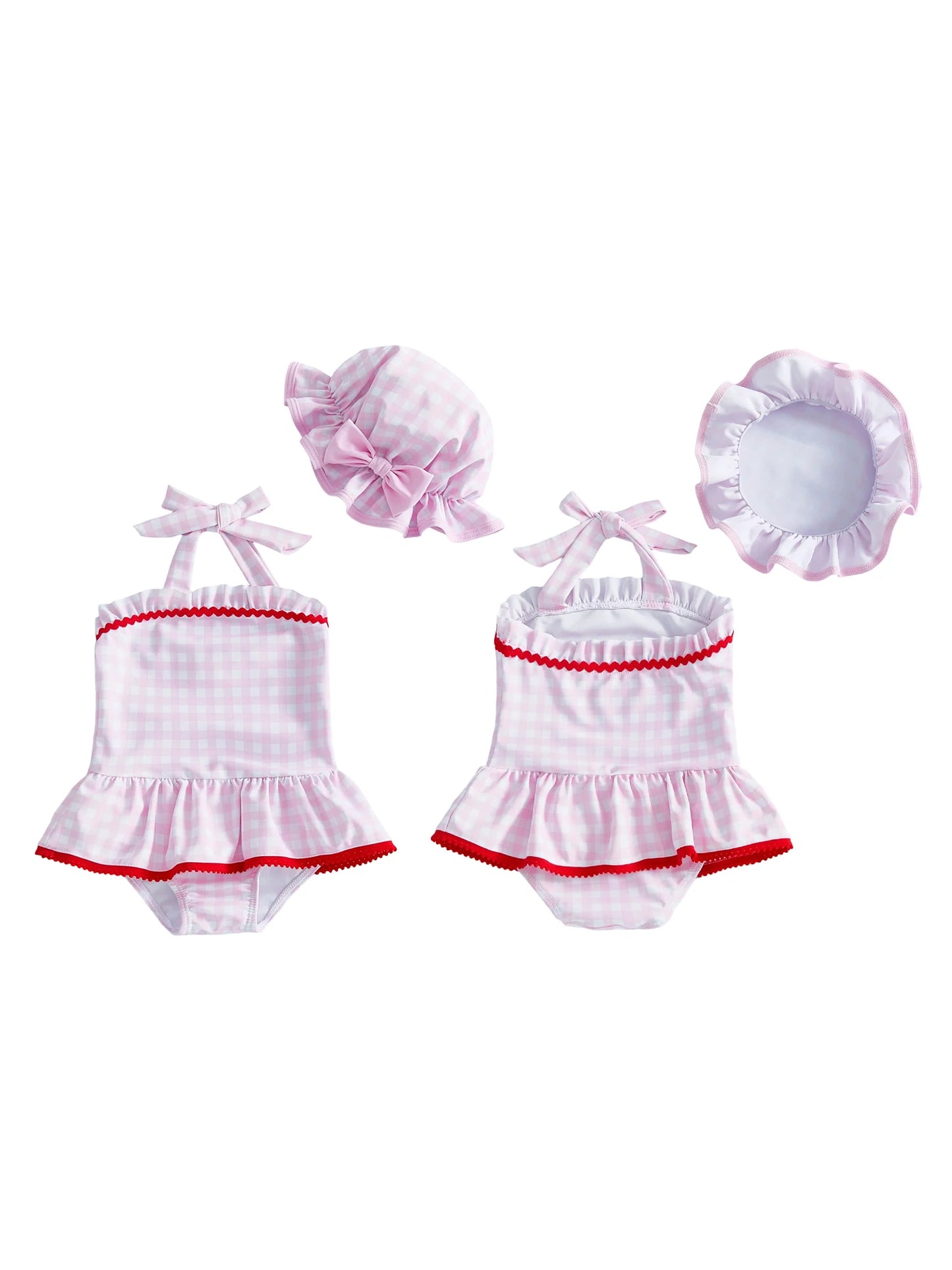 Adorable Toddler Girl Swimsuit Set with Sun Hat - Baby Swimwear for Summer Fun