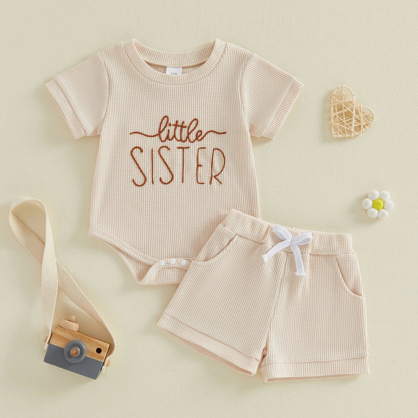 Toddler Girls 2-Piece Outfit Little Sister Short Sleeve Outfit