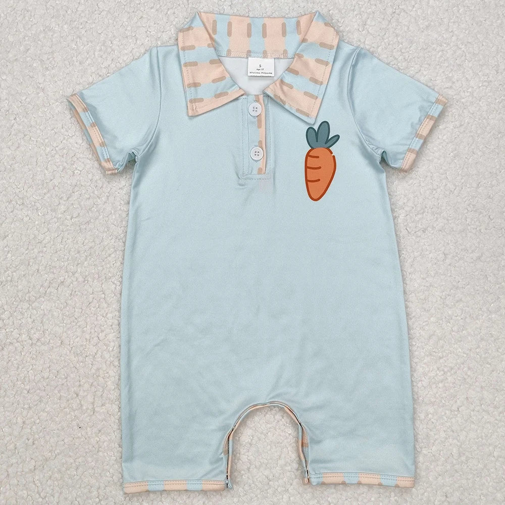 Boutique Baby Infant Boys Crabs Short Sleeve Rompers Spring Summer Toddler Boys Rompers Fashion Kids Baby Onesie Boys Jumpsuits