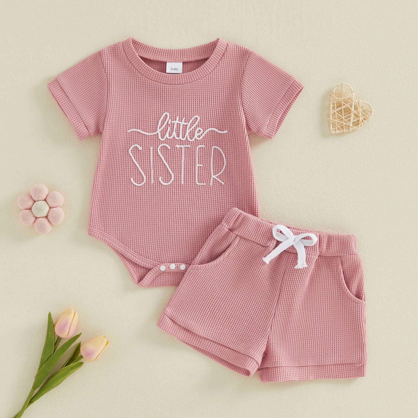 Toddler Girls 2-Piece Outfit Little Sister Short Sleeve Outfit