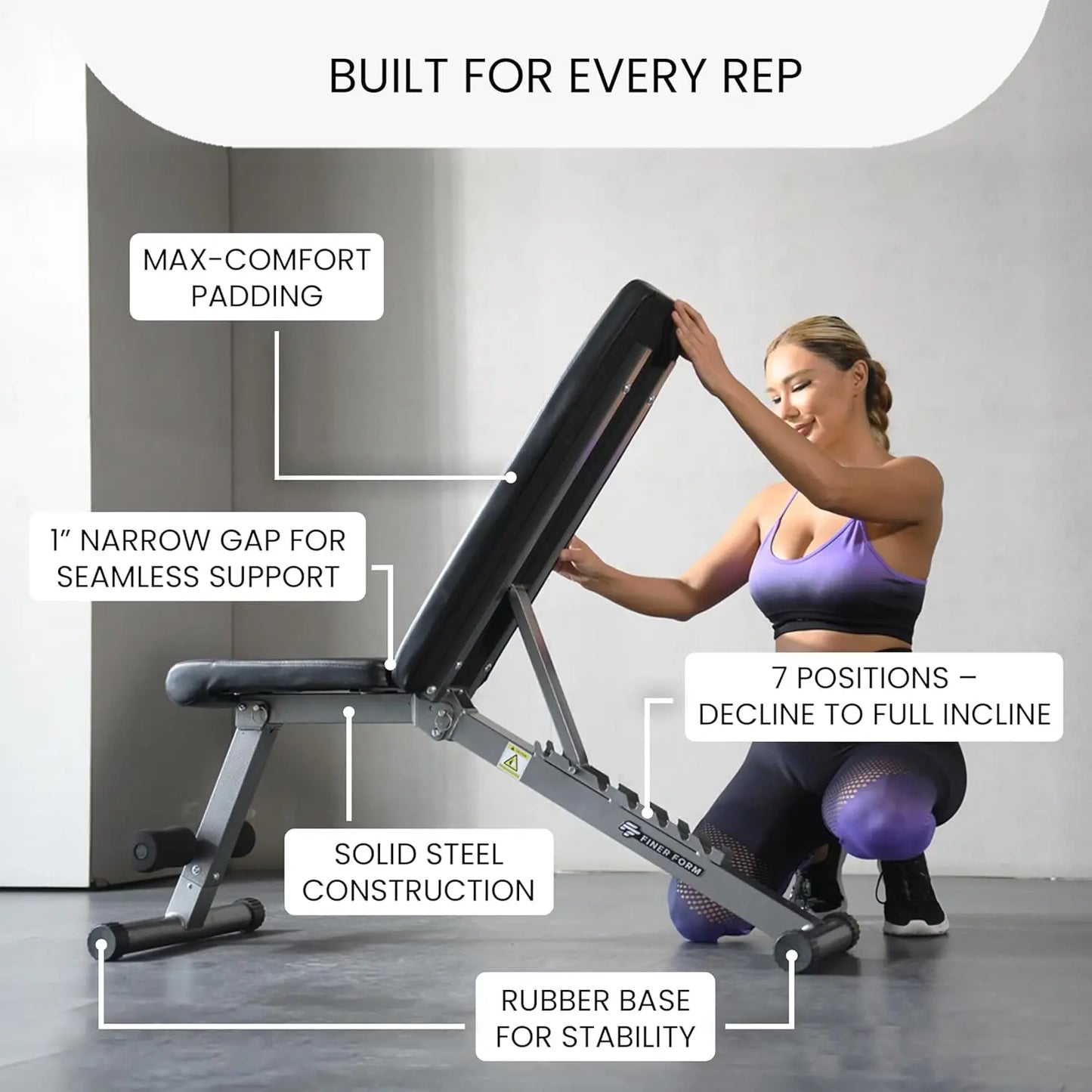 5-in-1 Adjustable Weight Bench for Home Gym, Foldable, 800 lbs Capacity, Perfect for Dumbbell Workouts