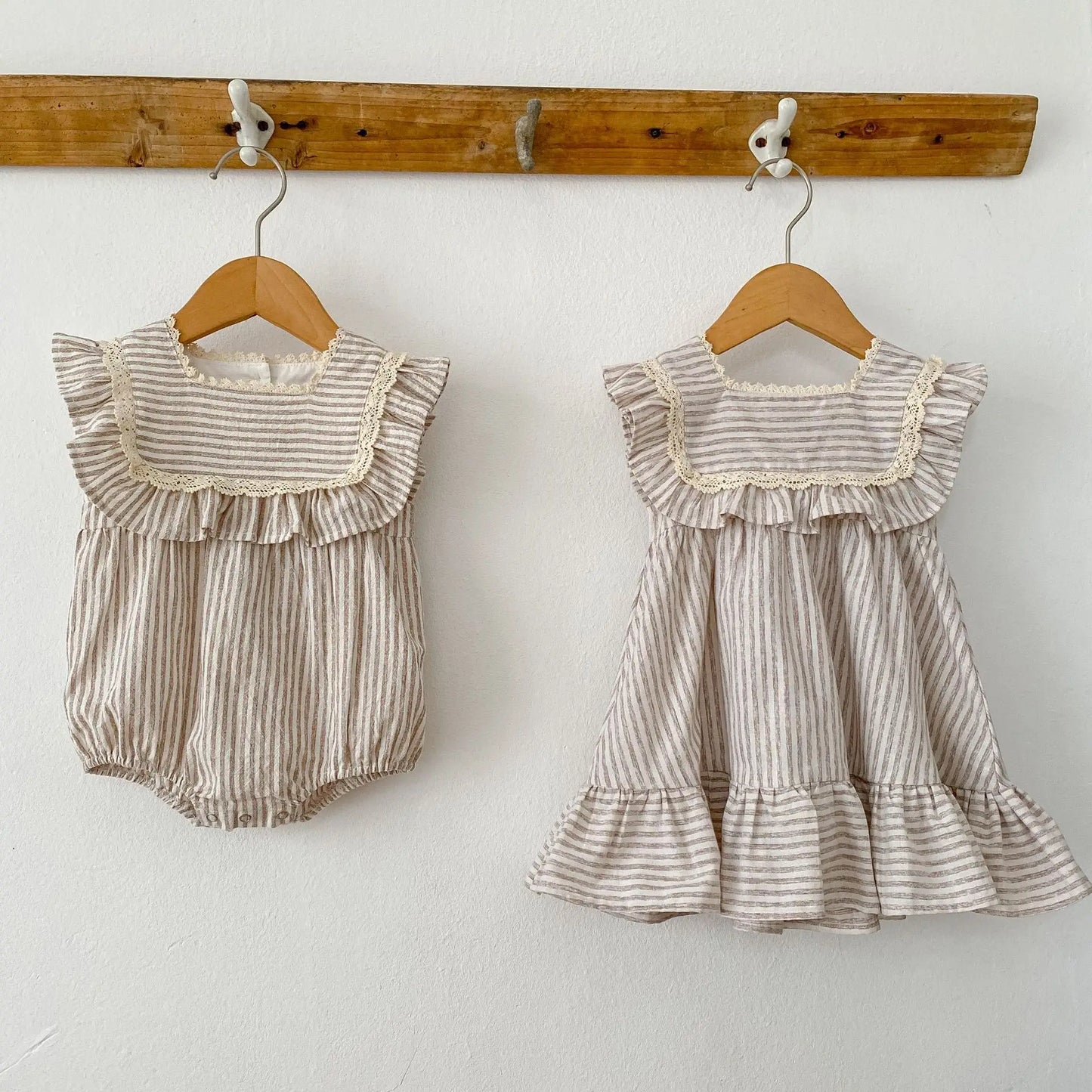 Fashion Baby Girls Clothes Girls Dress Striped Lace Summer New Baby Girl Romper