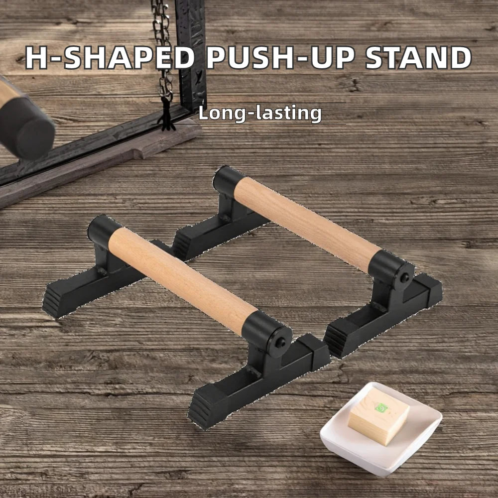Home Fitness Equipment H-Shaped Wooden Chest Board for Bodybuilding Exercise for Push-Ups Sit-Ups Handstand Parallel Bars