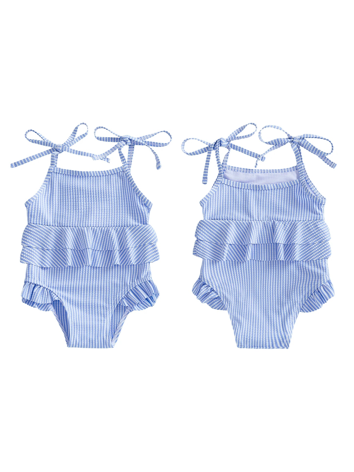 Adorable Baby Girl Floral Print Swimsuit with Bow Detail Adjustable Straps Ruffled Swimwear for Summer Beach Pool Party