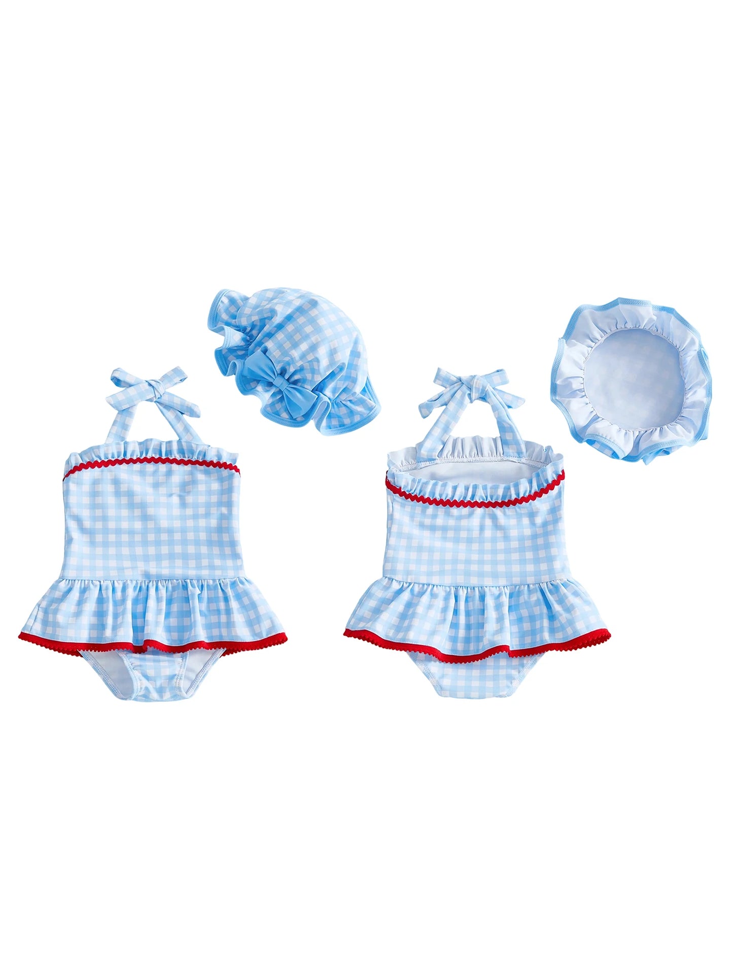 Adorable Toddler Girl Swimsuit Set with Sun Hat - Baby Swimwear for Summer Fun