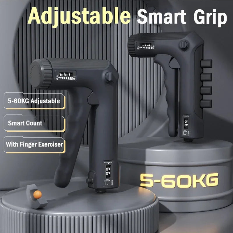 5-60kg Adjustable Hand Grip With Five Finger Trainer Strengthener Handgrip Trainer With Counter Wrist Forearm And Hand Exerciser