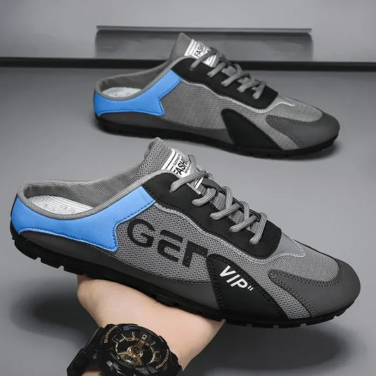 Men Slippers Trend Baotou Shoes for Men Summer Breathable Casual Shoe Vulcanized Flats Male Sneakers Half Slip-on Shoes