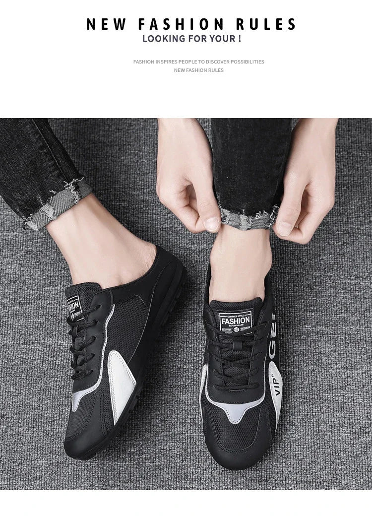 Men Slippers Trend Baotou Shoes for Men Summer Breathable Casual Shoe Vulcanized Flats Male Sneakers Half Slip-on Shoes
