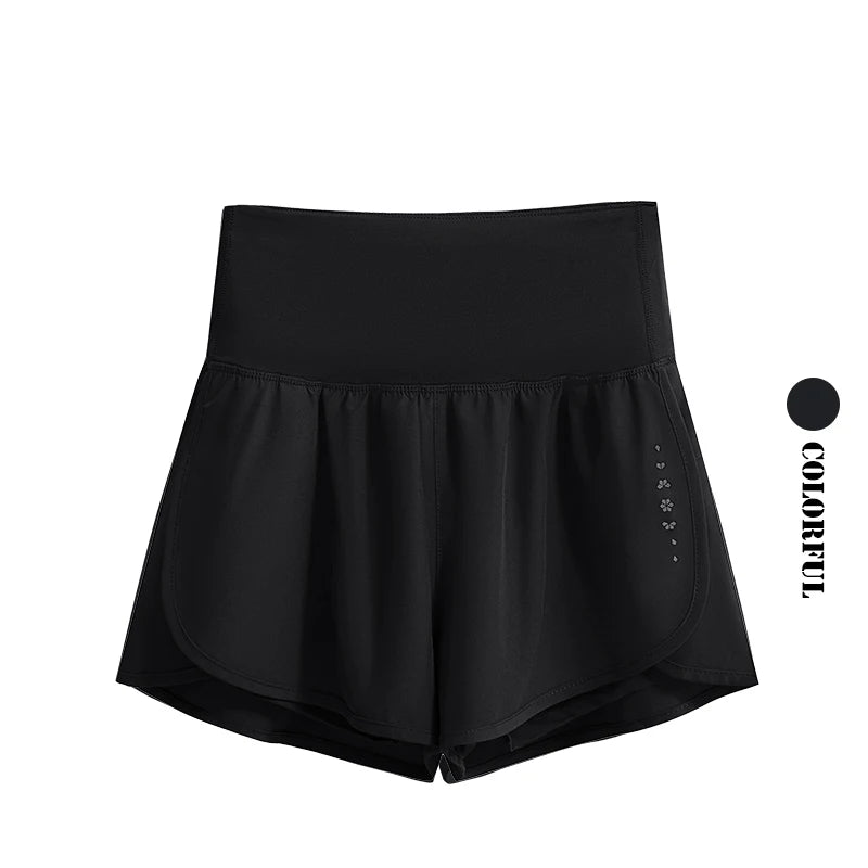 DRUR Running Short Women Gym Shorts 2 in 1Elastic Waist Shorts With Pocket Female Tennis Sportswear Fitness Clothes Jogger Pant