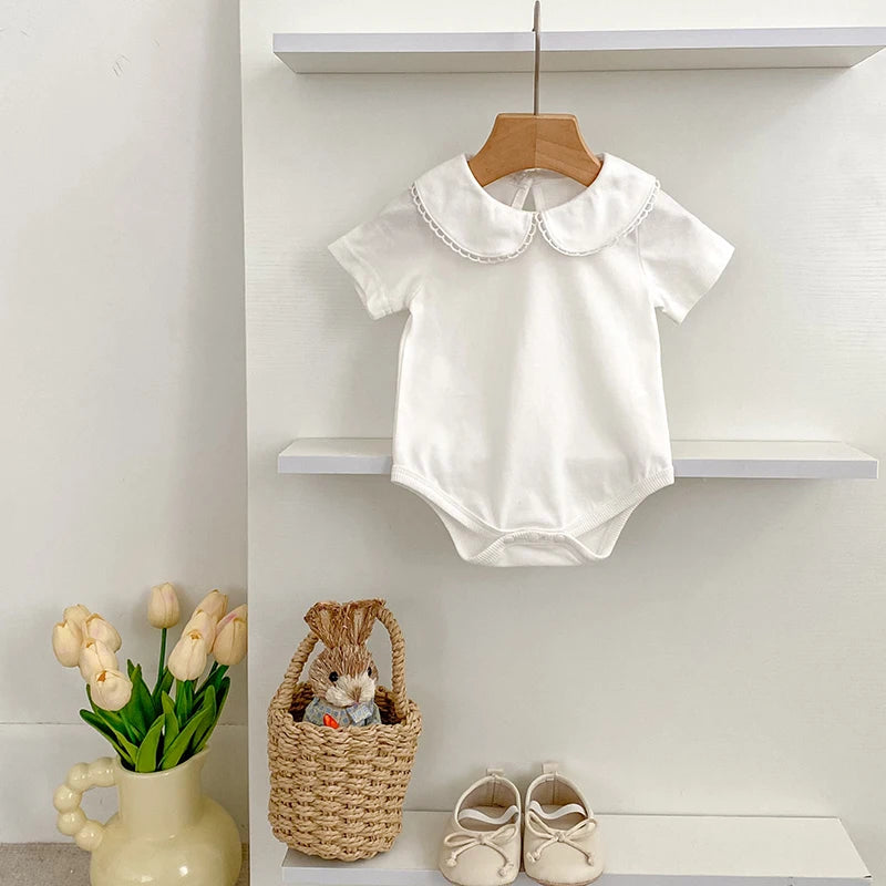 White Baby Romper