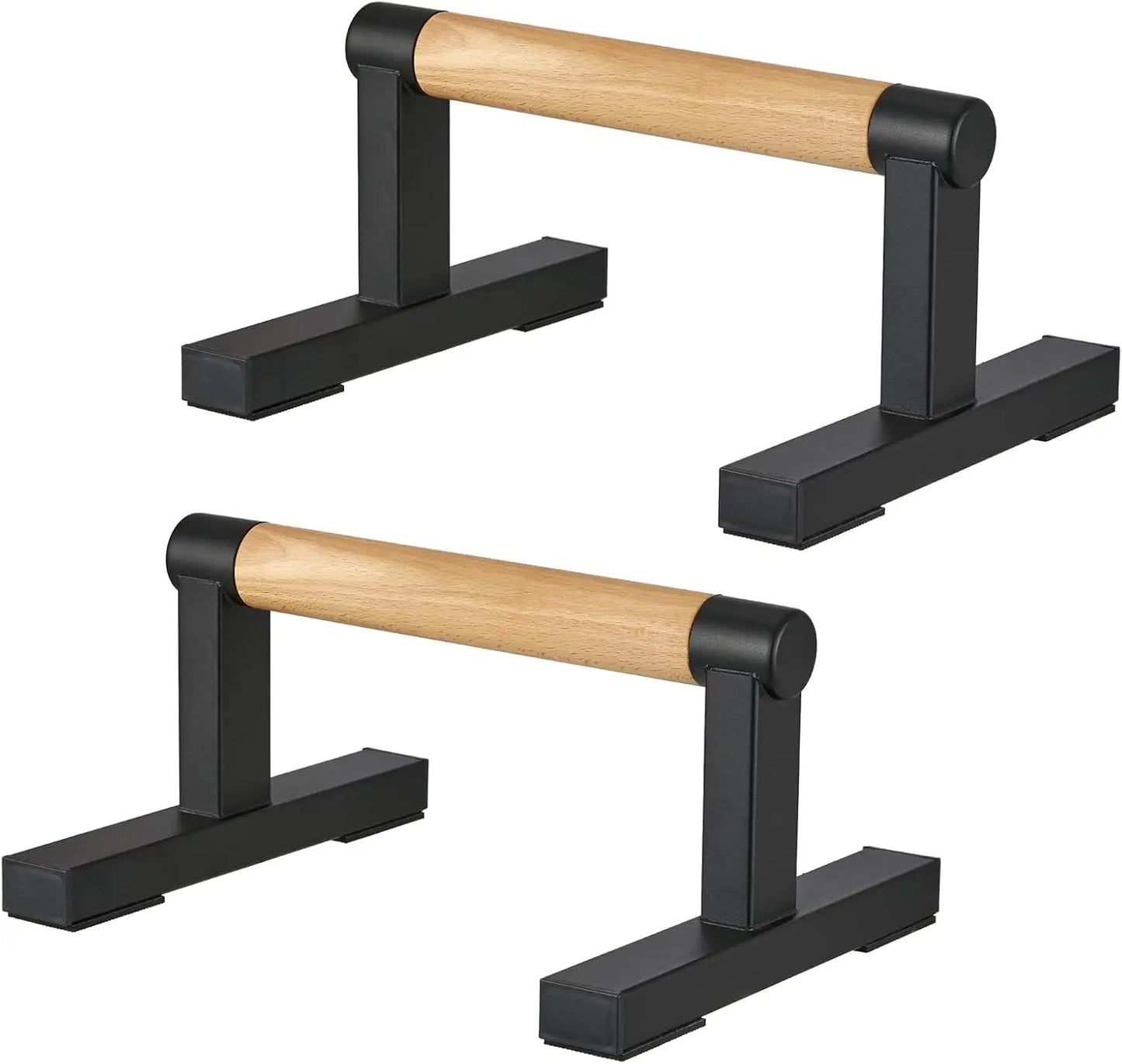 Wooden Parallettes Push Up Bars for Men, Strength Training Handles for Home Calisthenics and Fitness Workouts - Supports 500 lbs