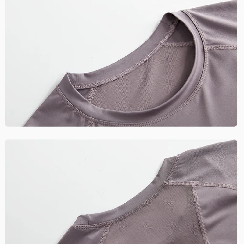 DRUR 2pcs Gym Set Women Summer Sportswear Outfit 2 Piece Short Sleeve Sports Shirt Shorts Sets Jogging Suit Female Tracksuit New