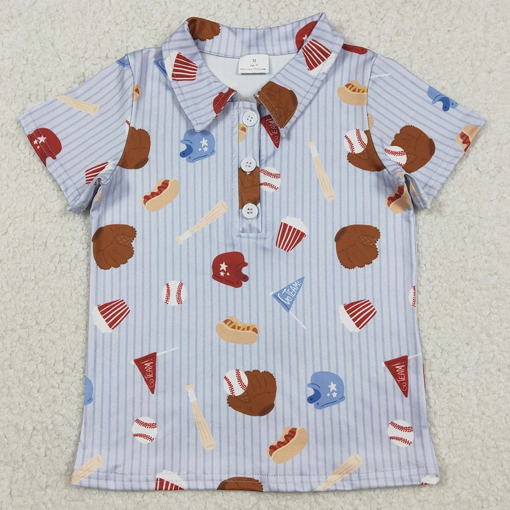 New Fashion Baby Boys Clothes Duck Stripe Buttons Tee Shirts Tops Spring Boutique Kids Clothes Toddler Boys Pullovers Tops Hot