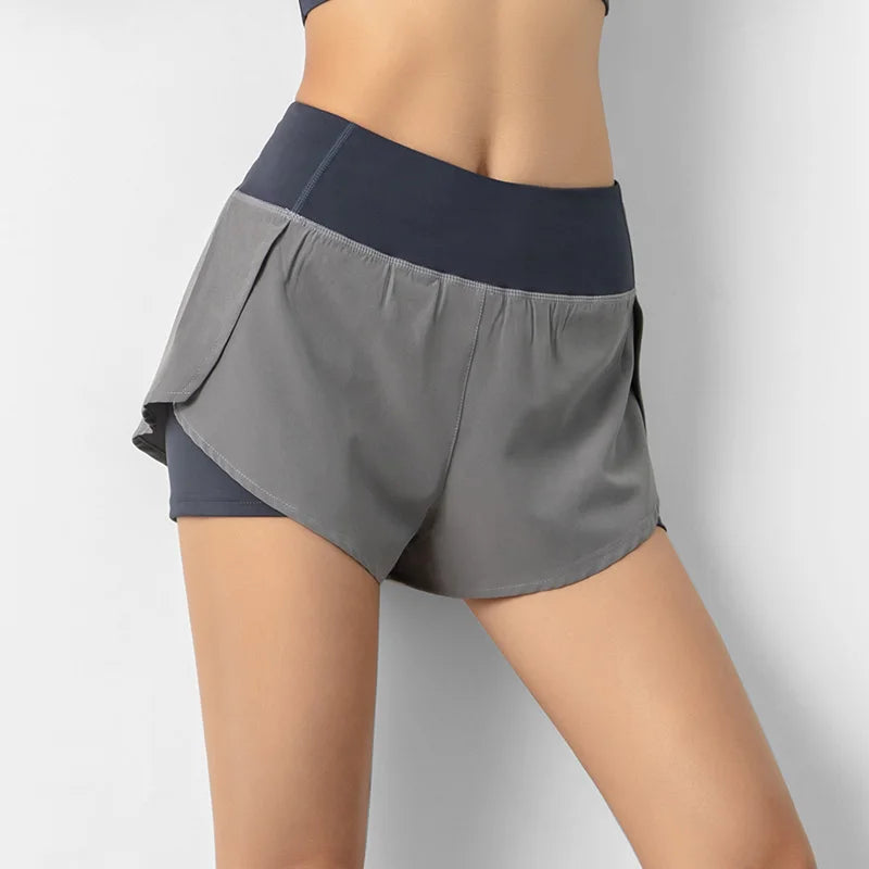 Women's Non See-Through Quick Dry Breathable Yoga Shorts with Side Pockets Summer Running Gym Workout Athletic Hot Pants