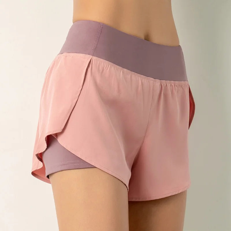 Women's Non See-Through Quick Dry Breathable Yoga Shorts with Side Pockets Summer Running Gym Workout Athletic Hot Pants