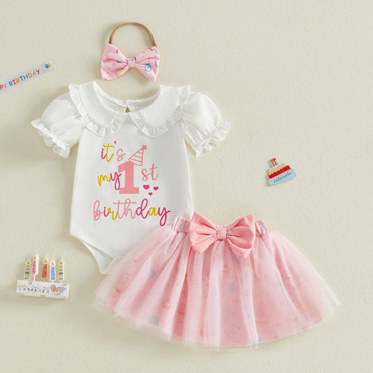 Baby Girl 1st Birthday Tutu Dress Set