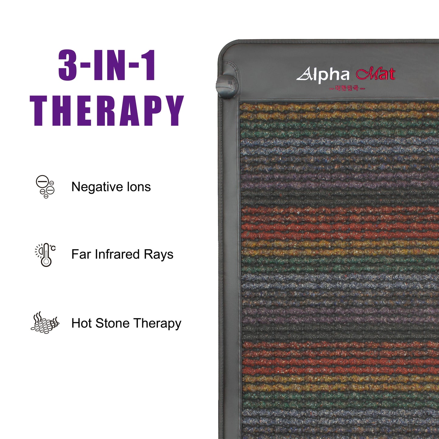 Luxuryade A7000 PEMF Crystal Mat Amethyst Therapy FlR Infrared Heating Heating BIO Massage Mattress