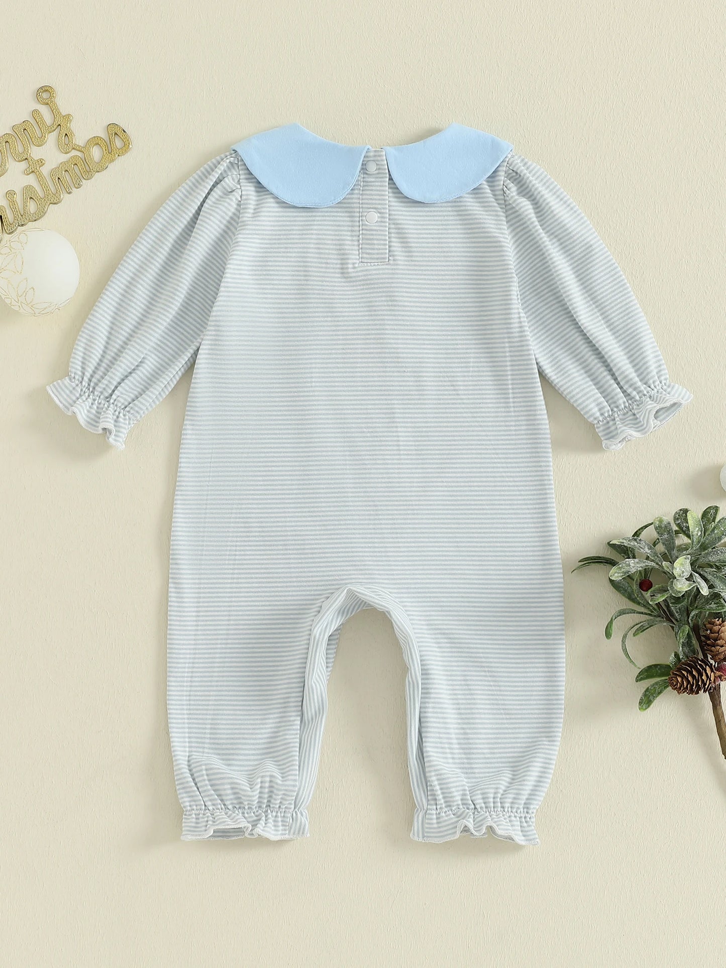 Toddler Christmas Snowflake Print  with Pom Pom Hooded Jumpsuit Warm Winter Pajamas for Baby Boys Girls