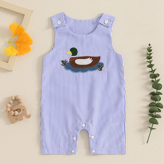 Mallard Duck Sleeveless Baby Boy Romper