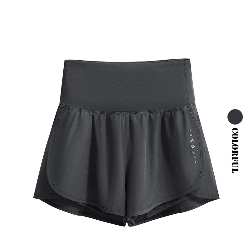 DRUR Running Short Women Gym Shorts 2 in 1Elastic Waist Shorts With Pocket Female Tennis Sportswear Fitness Clothes Jogger Pant