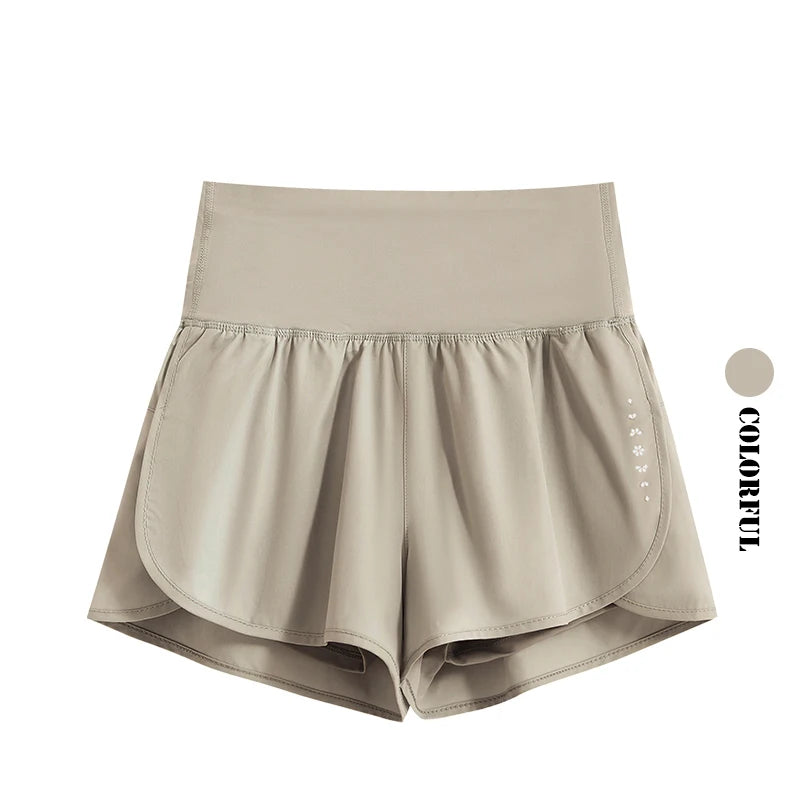 DRUR Running Short Women Gym Shorts 2 in 1Elastic Waist Shorts With Pocket Female Tennis Sportswear Fitness Clothes Jogger Pant