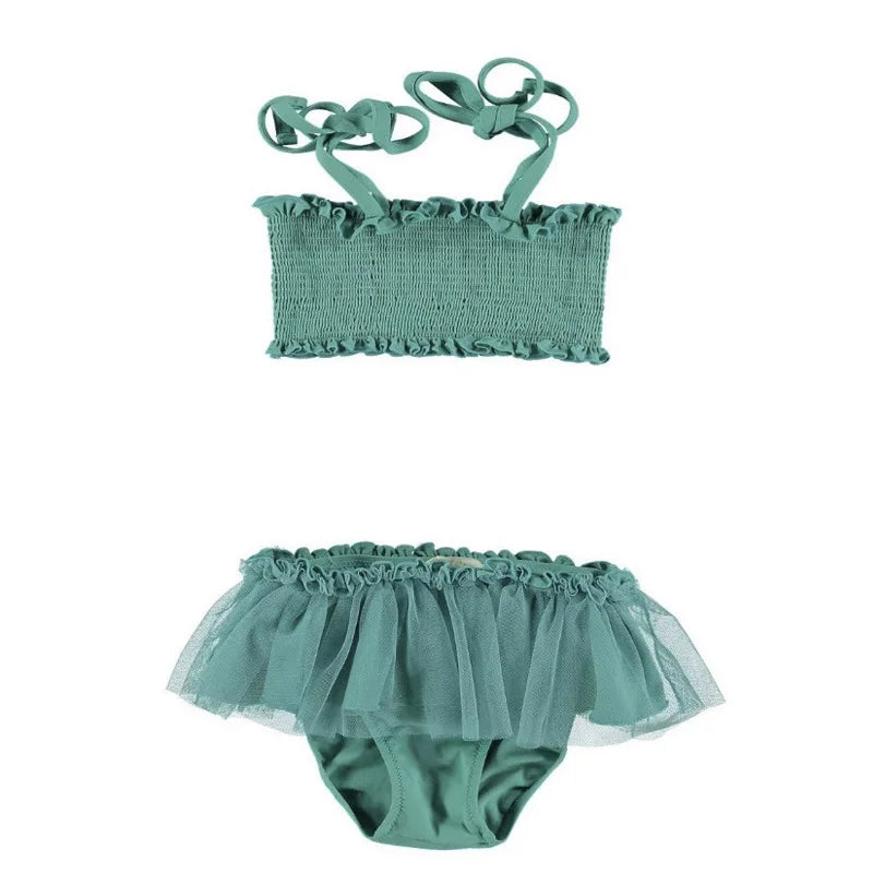 Baby Girl Split Strap Swimsuit Toddler Girls Breathable Sunscreen Vacation One-piece Kids Bikini Swimwear