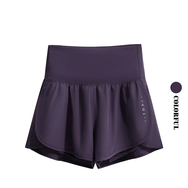 DRUR Running Short Women Gym Shorts 2 in 1Elastic Waist Shorts With Pocket Female Tennis Sportswear Fitness Clothes Jogger Pant