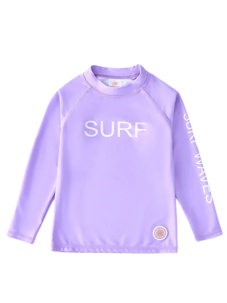 T Shirt for Swimming Children's Swimwear UPF50 UV Protection Beach Bathing Suit Kid Boy Girl Long Sleeve Swimsuit Top Rash Guard