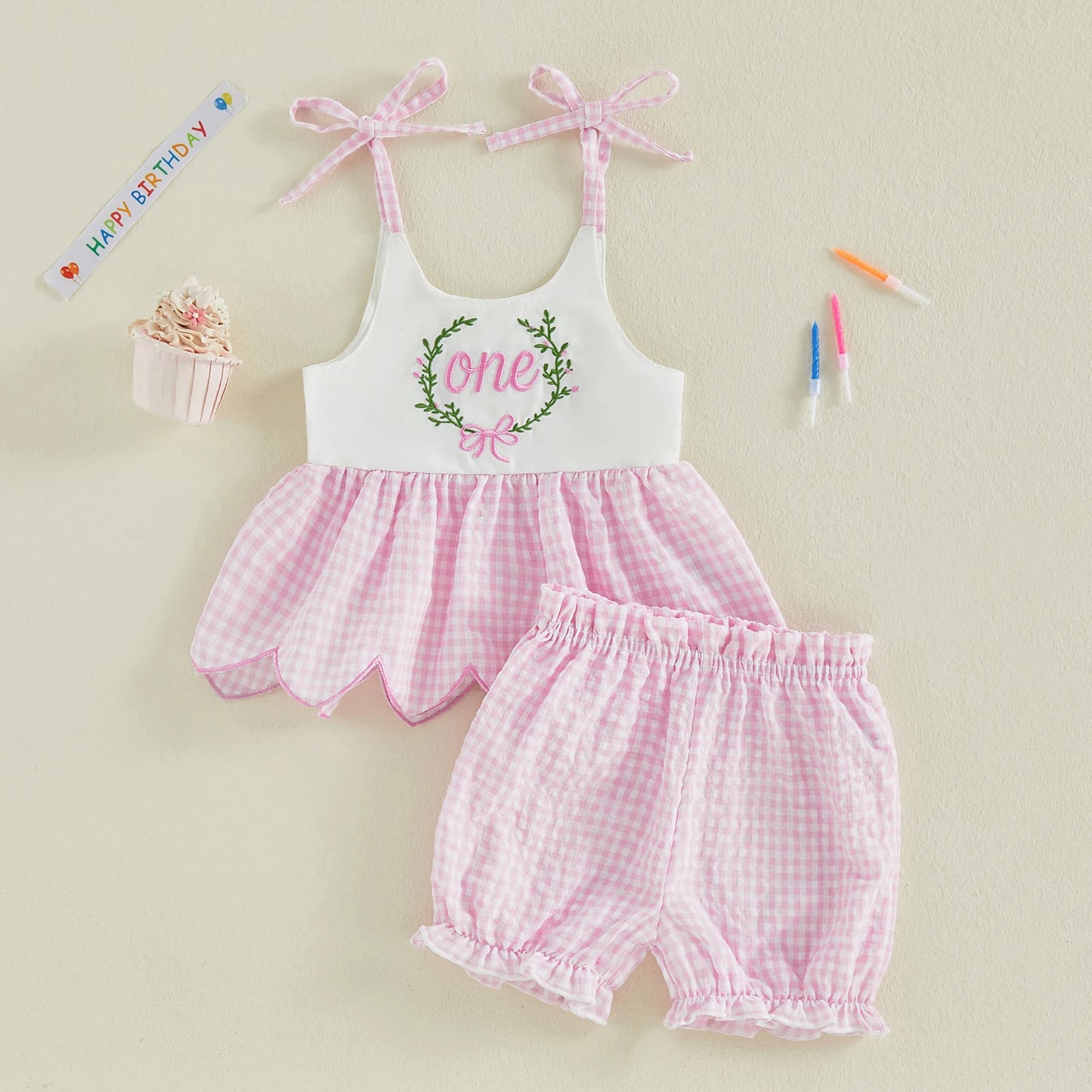 Cute Baby Girls 1st Birthday Summer Romper
