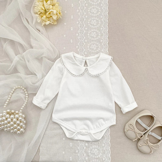 White Baby Romper