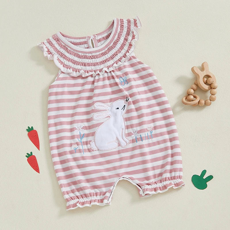 Toddler Girls Jumpsuit Sleeveless Round Neck Floral Print Playsuit Baby Romper
