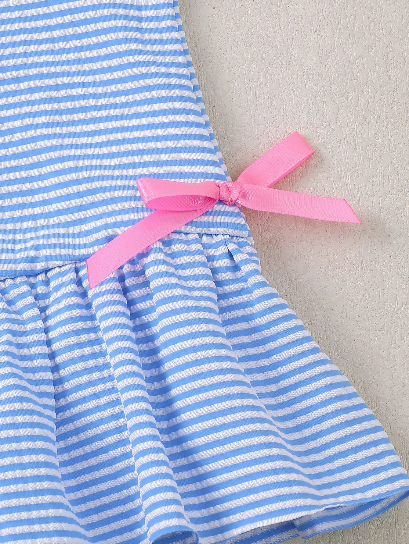 Baby Girl's Solid Stripe One-Piece Swimsuit Sleeveless Bodysuit for Toddlers And Kids