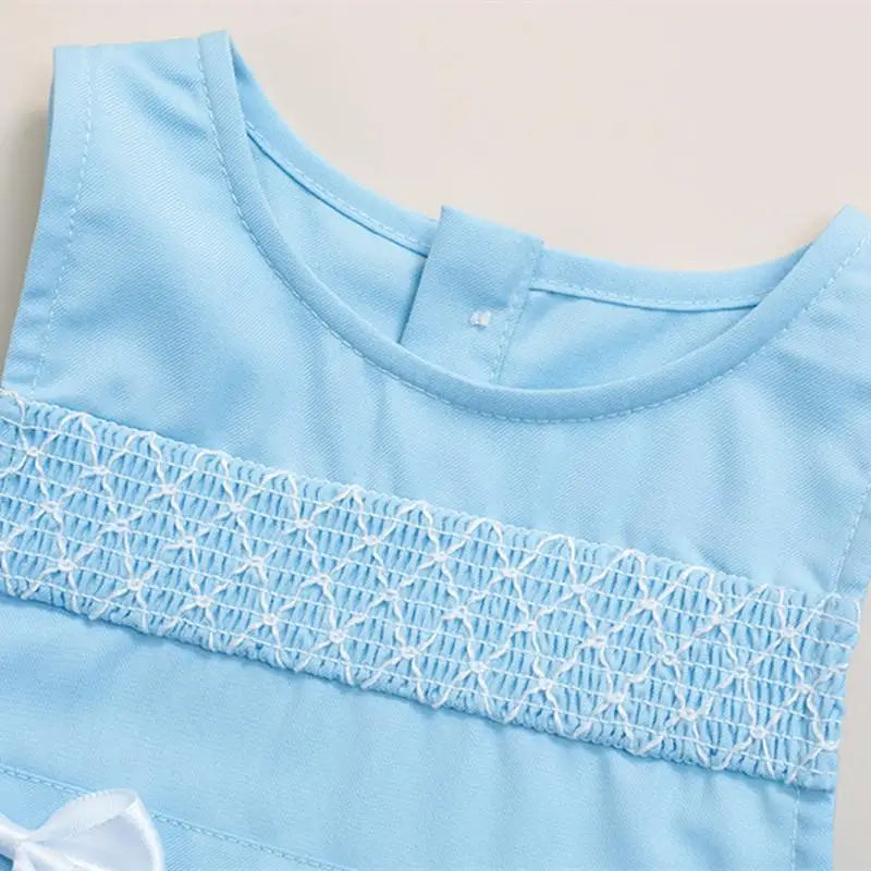 Summer Baby Girls Spanish Handmade Smocked Set Kids Infants Smocking Dresses with Bubble Sleeve Top Children Smocking Frocks