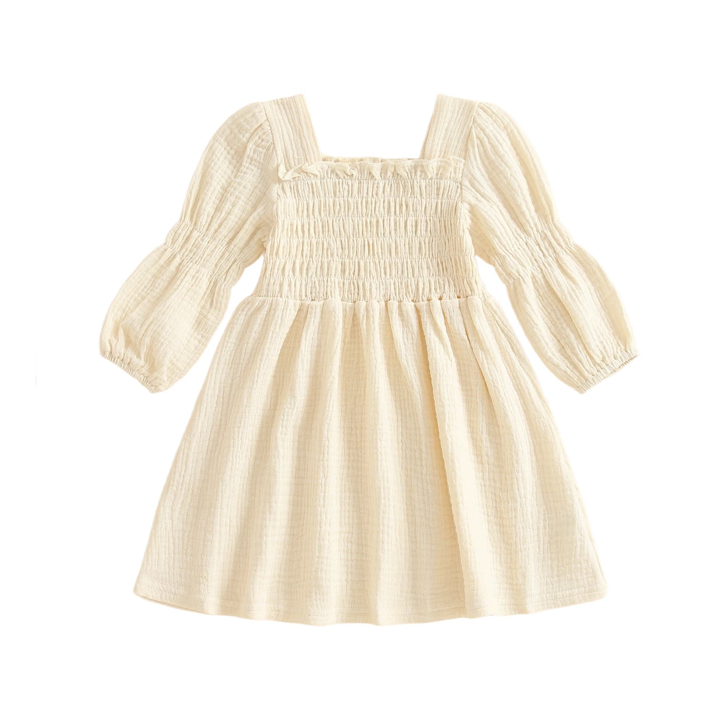 Adorable Baby Girl Ruffle Sleeve Dress Elegant Floral Print Round Neck Short Sleeve Party Dress with Bow Detail