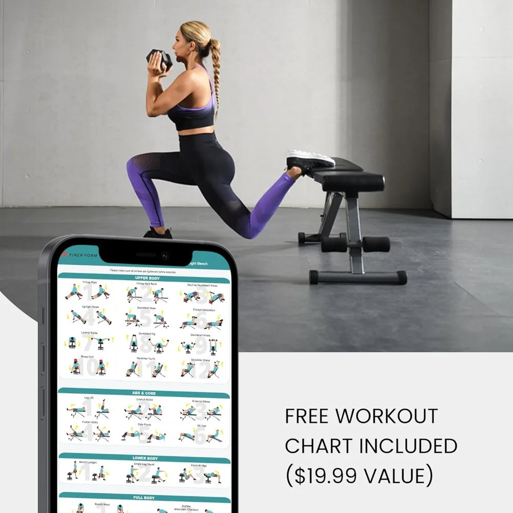 5-in-1 Adjustable Weight Bench for Home Gym, Foldable, 800 lbs Capacity, Perfect for Dumbbell Workouts