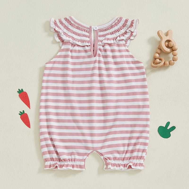Toddler Girls Jumpsuit Sleeveless Round Neck Floral Print Playsuit Baby Romper