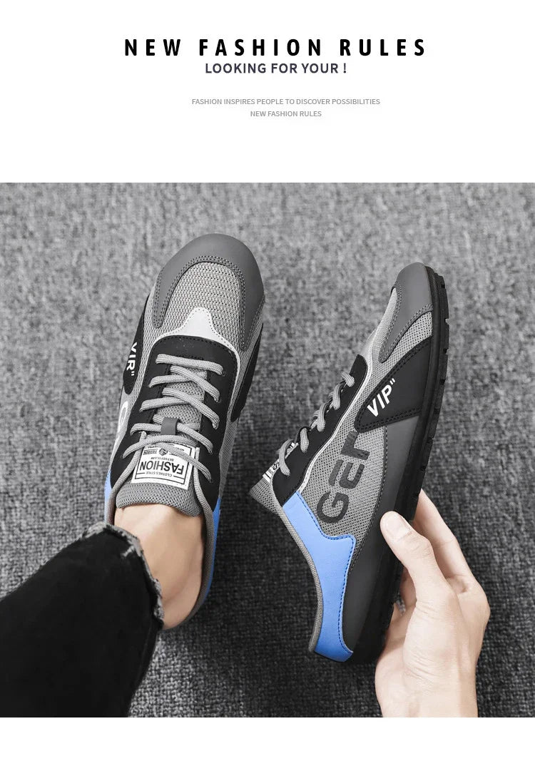 Men Slippers Trend Baotou Shoes for Men Summer Breathable Casual Shoe Vulcanized Flats Male Sneakers Half Slip-on Shoes