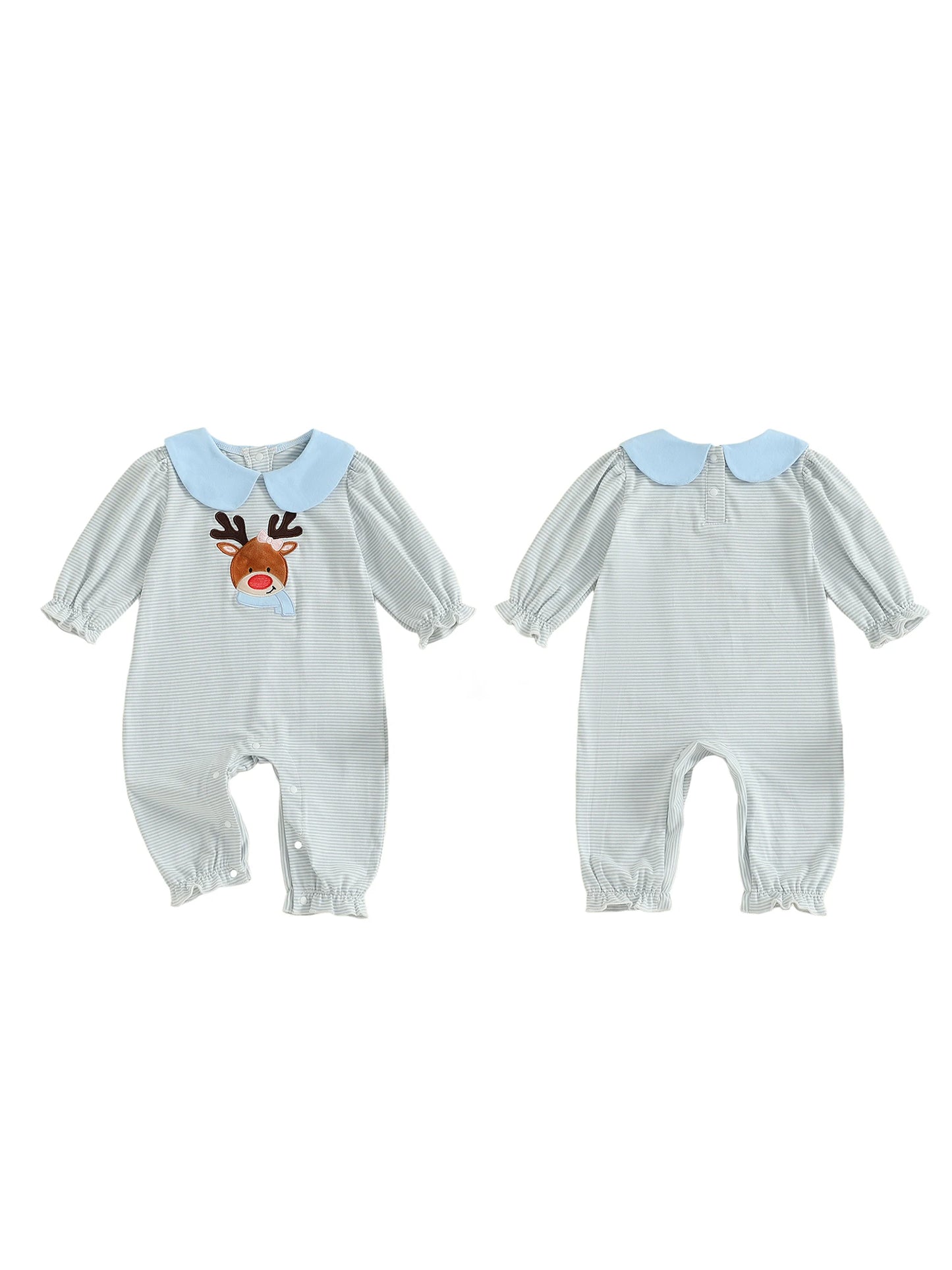 Toddler Christmas Snowflake Print  with Pom Pom Hooded Jumpsuit Warm Winter Pajamas for Baby Boys Girls