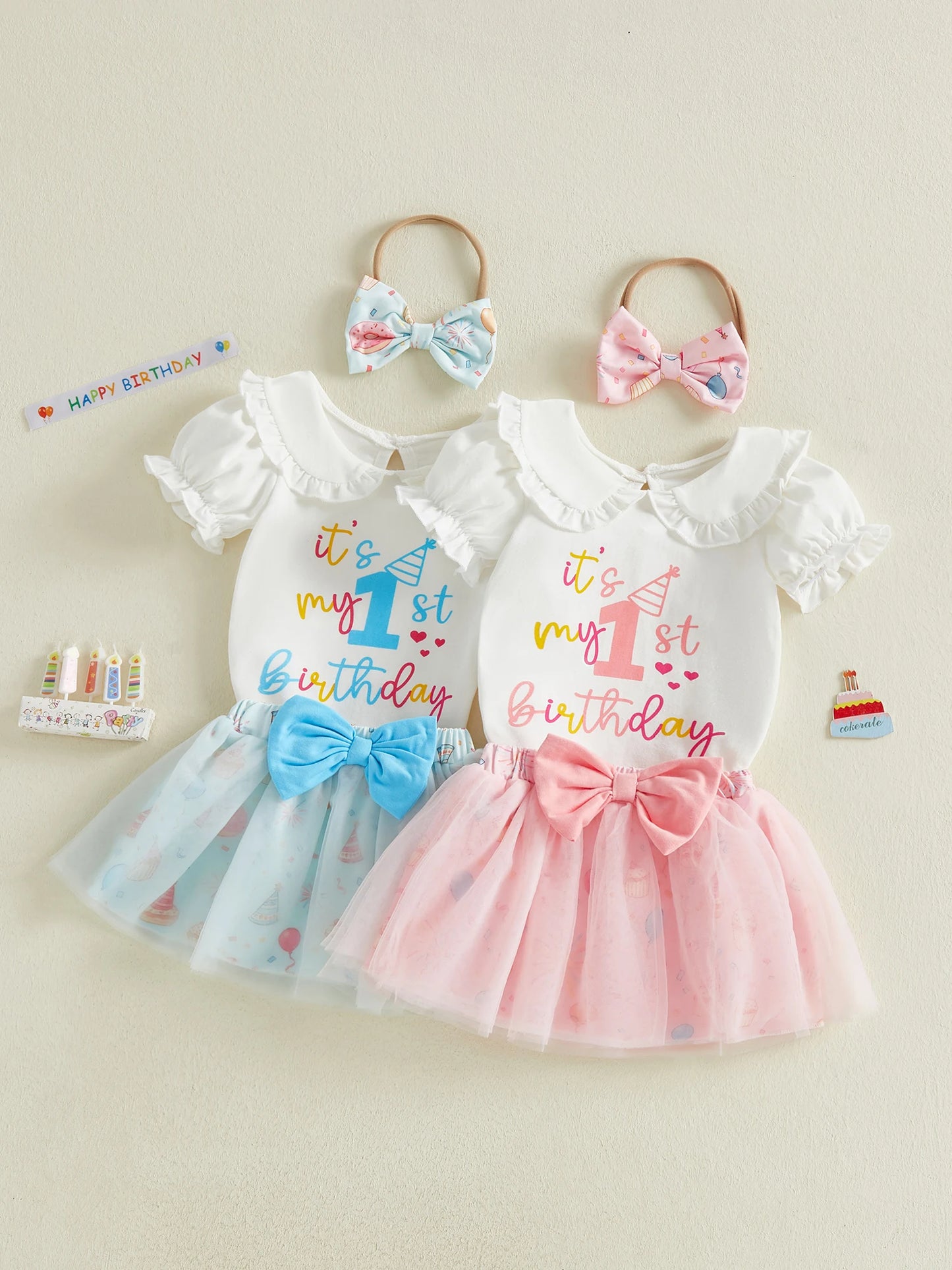 Baby Girl 1st Birthday Tutu Dress Set