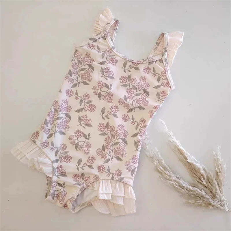 Baby Girls' Swimwear Summer Printed One-Piece Swimsuit