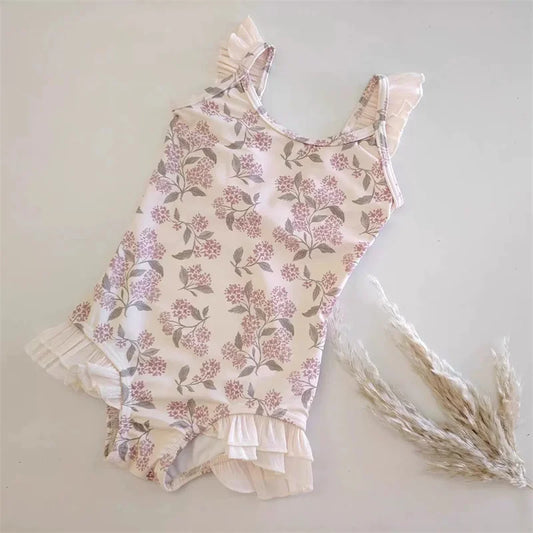Baby Girls' Swimwear Summer Printed One-Piece Swimsuit